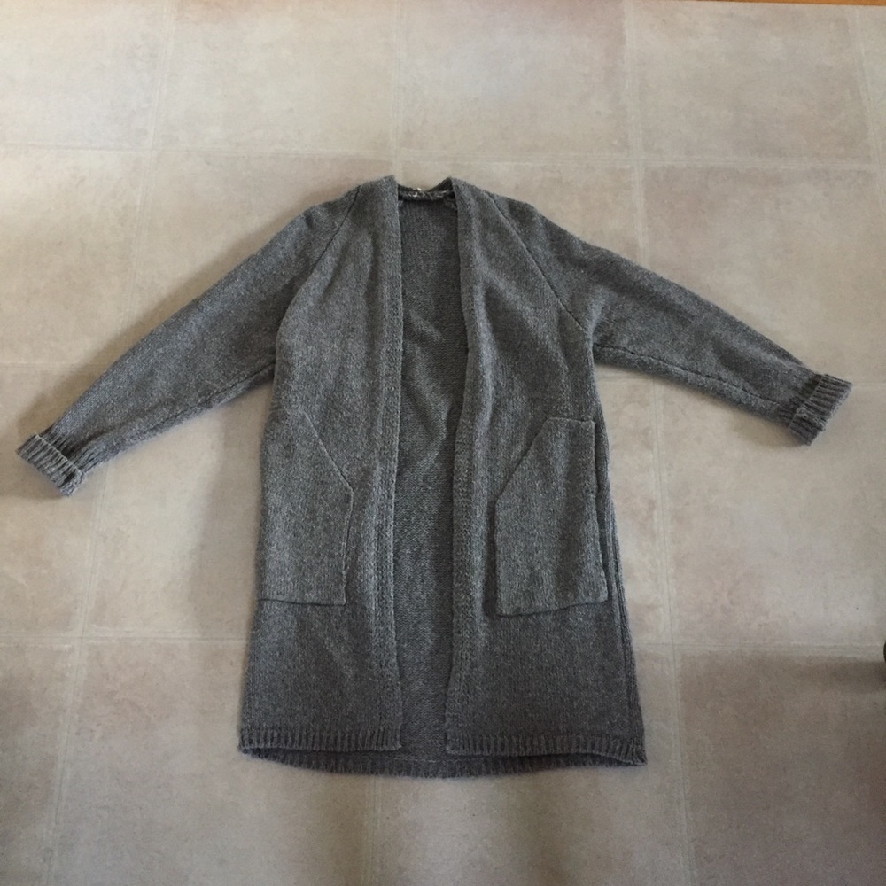 Long grey knit cardigan (xs)